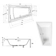 BESCO - Baignoire asymétrique 170 x 125 cm + tablier blanc + repose tête - INTIMA DUO - Gauche - vignette