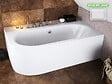 BESCO - Baignoire d'angle 180 x 80 cm - avec tablier blanc et repose tête offert | AVITA - Droite - vignette