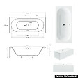 BESCO - Baignoire rectangulaire 160 x 75 cm - avec Tablier Blanc et Repose Tête OFFERT | VITAE - vignette