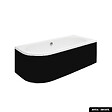 BESCO - Baignoire d'angle 150 x 75 cm - avec tablier noir Mat et repose tête offert | AVITA - Droite - vignette