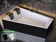 BESCO - Baignoire asymétrique 180 cm x 125 cm + tablier noir + repose tête - INTIMA DUO - Gauche - vignette