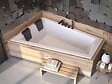 BESCO - Baignoire asymétrique blanche encastrée 180 cm x 125 cm + repose tête - INTIMA DUO SLIM - gauche - vignette