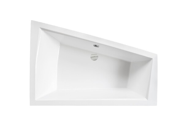 BESCO - Baignoire asymétrique blanche encastrée 180 cm x 125 cm + repose tête - INTIMA DUO SLIM - gauche - large