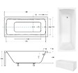 BESCO - Baignoire rectangulaire 150 x 70 cm + tablier blanc + repose tête - OPTIMA - vignette
