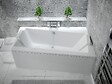 BESCO - Baignoire asymétrique  160 x 100 cm + tablier blanc + repose tête - INFINITY - Droite - vignette
