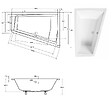 BESCO - Baignoire asymétrique blanche encastrée 180 cm x 125 cm + repose tête - INTIMA DUO SLIM - droite - vignette