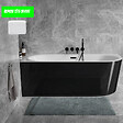 BESCO - Baignoire d'angle Noir et Blanc 170 x 75 cm + Siphon Graphite et Vidage inclus + Repose tête  -  AVITA S CLASSE - DROITE - vignette