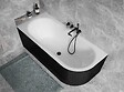 BESCO - Baignoire d'angle Noir et Blanc 170 x 75 cm + Siphon Graphite et Vidage inclus + Repose tête  -  AVITA S CLASSE - DROITE - vignette