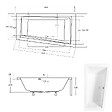 BESCO - Baignoire asymétrique 160 x 90 cm + tablier blanc + repose tête - INTIMA - Droite - vignette