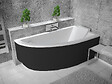 BESCO - Baignoire asymétrique 150 x 70 cm + tablier noir + repose tête  - PRAKTIKA - Droite - vignette