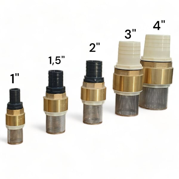 DUNSCH - Clapet anti retour en laiton avec crépine et manchette, pour pompe - 4 pouces (100 mm) - large