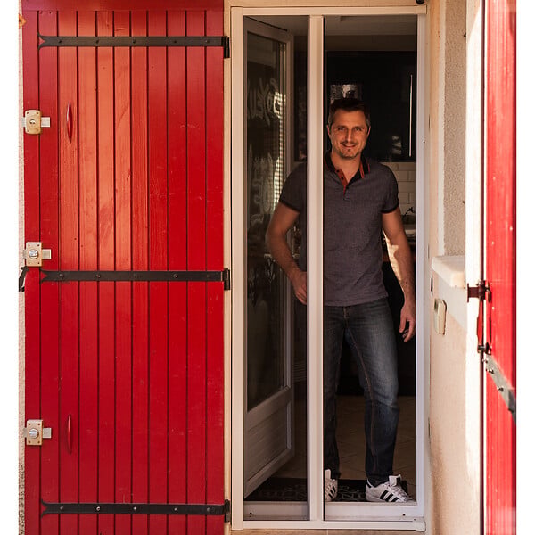 WERKAPRO - Porte moustiquaire aluminium  140x225cm  blanc - large
