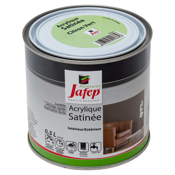 JAFEP - Peinture acrylique satinée citron vert 0,5l Jafep 0,5 L 0,5 L - large