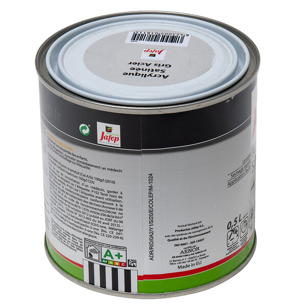 JAFEP - Peinture acrylique satinée gris acier Jafep  0,5l - large