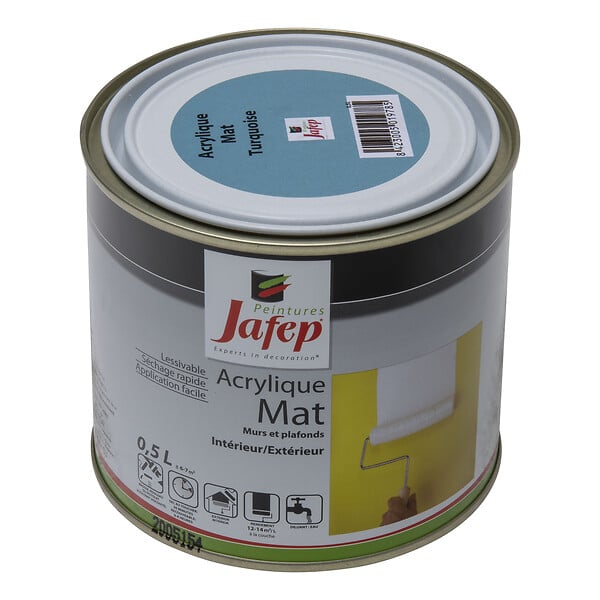 JAFEP - Peinture acrylique Turquoise mat Jafep  0,5l - large