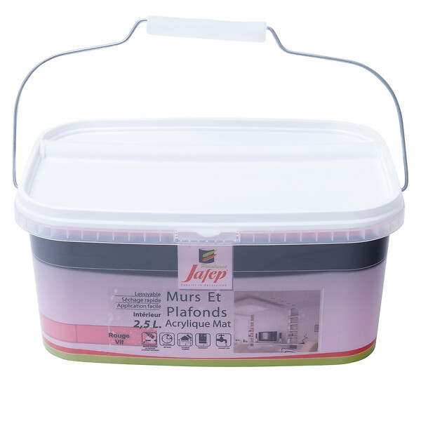 JAFEP - Peinture mur et plafond acrylique mate rouge vif  2,5L  Jafep - large