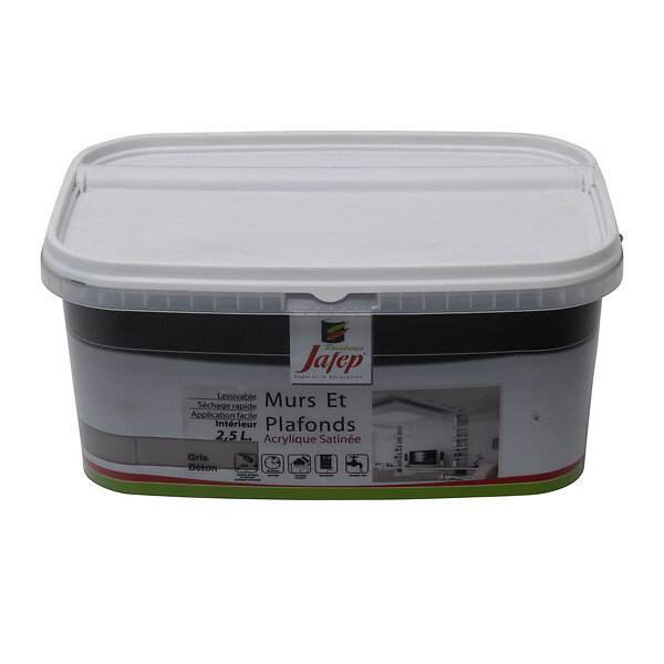JAFEP - Peinture mur et plafond satinée gris béton  2,5L  Jafep - large