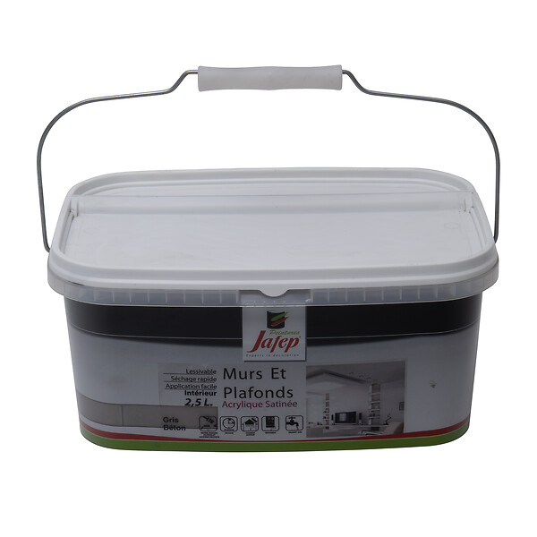 JAFEP - Peinture mur et plafond satinée gris béton  2,5L  Jafep - large