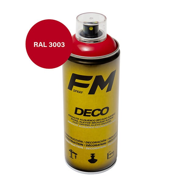 FM SPRAY - Bombe de peinture rouge 400ml Rouge signal - RAL 3020 - large