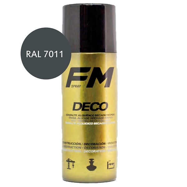 FM SPRAY - Bombe de peinture gris 400ml Gris fer - RAL 7011 - large