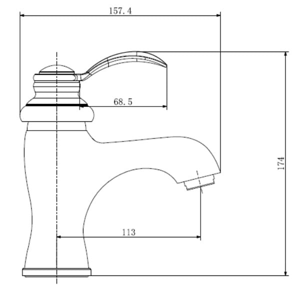 PLANETE BAIN - Mitigeur lavabo rétro chromé avec bonde H 17 cm - Oxford 2 - large