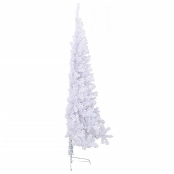 VIDAXL - vidaXL Sapin de Noël artificiel moitié avec support blanc 240 cm PVC - large