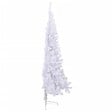 VIDAXL - vidaXL Sapin de Noël artificiel moitié avec support blanc 240 cm PVC - vignette