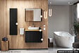 OTITEC - Ensemble complet de salle de bain - Meuble - Colonne - Miroir - Vasque à poser avec Siphon OFFERT | NOVA | Oak | 80 x 56 x 45 cm - vignette