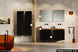OTITEC - Ensemble complet de salle de bain - Meuble - Colonne - Miroir - Vasque à poser avec Siphon OFFERT | NOVA | Noir | 60 x 56 x 45 cm - vignette