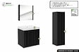 OTITEC - Ensemble complet de salle de bain - Meuble - Colonne - Miroir - Vasque à encastrer avec Siphon OFFERT | NOVA | Noir | 60 x 56 x 45 cm - vignette