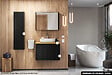 OTITEC - Ensemble complet de salle de bain - Meuble - Colonne - Vasque à poser avec Siphon OFFERT | NOVA | Noir | 80 x 56 x 45 cm - vignette