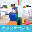 HOMCOM - 7 blocs de construction en mousse XXL - modules de motricité - jouets éducatifs - certifiés normes EN71-1-2-3 - mousse EPE revêtement PU multicolore - vignette