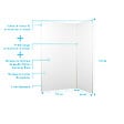 AURLANE - Pack 2 Panneaux Muraux en Aluminium Blanc 120+90x210 cm + Profilés Or Doré Brossé - vignette