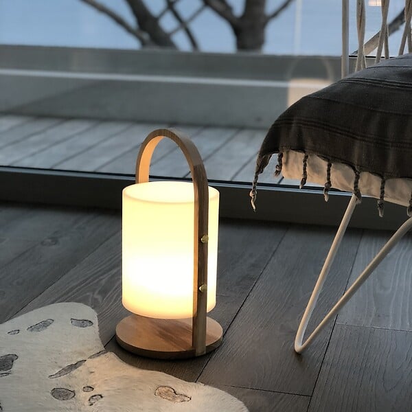 LUMISKY - Lanterne sans fil LED WOODY H37cm - large