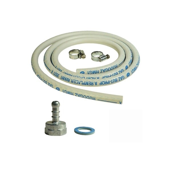 KEMPER - Réchaud gaz portable 3 feux 3450W Blanc laqué Couvercle Plaque de cuisson + Tuyau gaz KEMPER - large