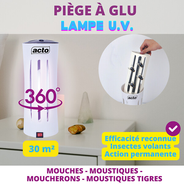ACTO - Recharges plaques de glu pour lampe UV - lot de 3 pièces - large