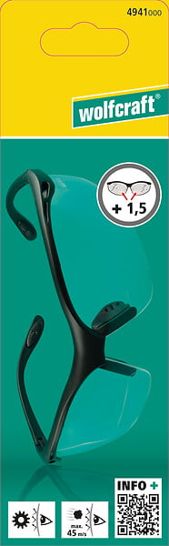 WOLFCRAFT - 1 Lunette protection avec correction +1,5 - large