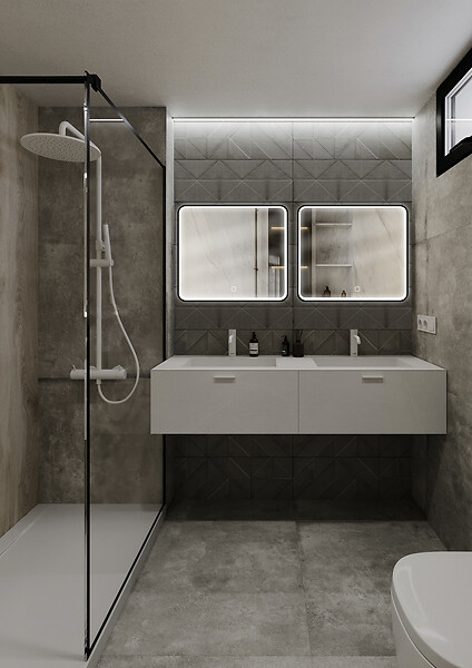 MP GLASS - Miroir LED Chicago - Noir mat - 70x80cm - large