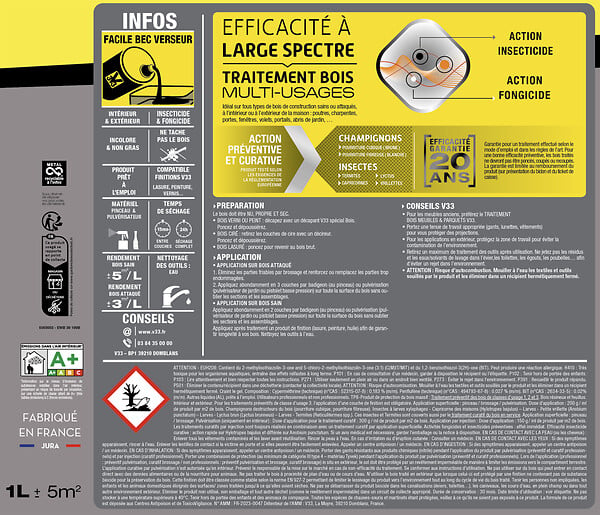 V33 BOIS - Traitement multi-usages 1 litre - large