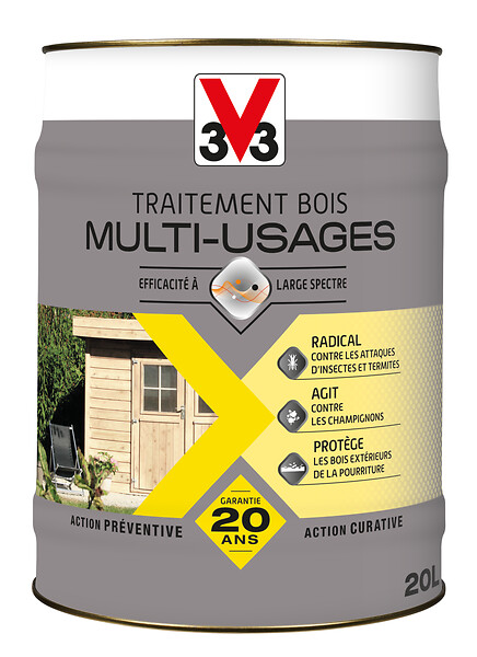 V33 BOIS - Traitement bois multi-usage - 20L - large