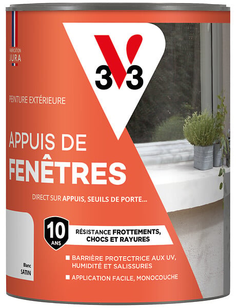V33 PEINTURE - Peinture Appui de fenêtres blanc 1 L - large