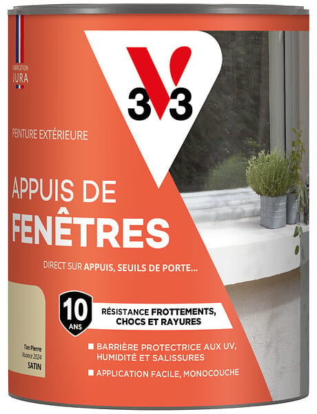 V33 PEINTURE - Peinture pour appui de fenêtres - Ton pierre - 1L - large