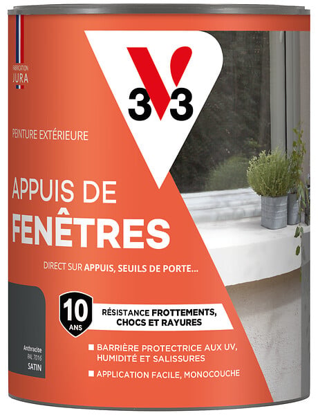 V33 PEINTURE - Peinture pour appui de fenêtres anthracite 1L - large