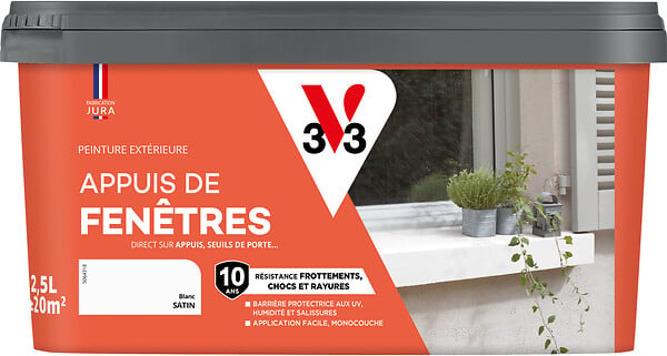 V33 PEINTURE - Peinture Appui de fenêtres blanc 2,5 L - large
