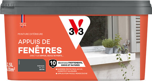 V33 PEINTURE - Peinture Appui de fenêtres anthracite 2,5 L - large
