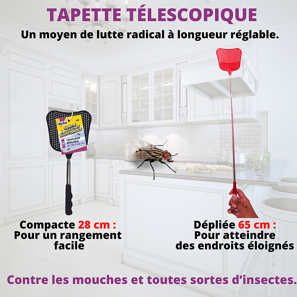ACTO - Tapette a mouches telescopique - large