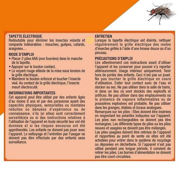 ACTO - Tapette électrique - Aluminium et plastique - Noir - 2500 V - large