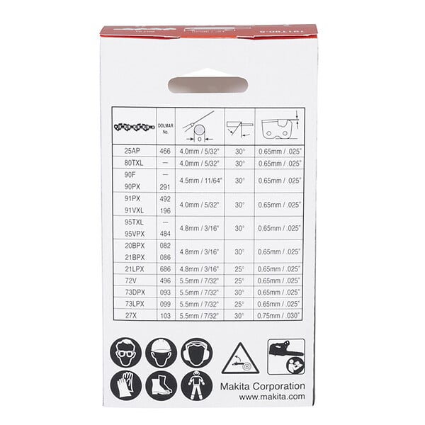 MAKITA - Chaînes de tronçonneuses 8TXL 300mm MAKITA 191T90-5 - large