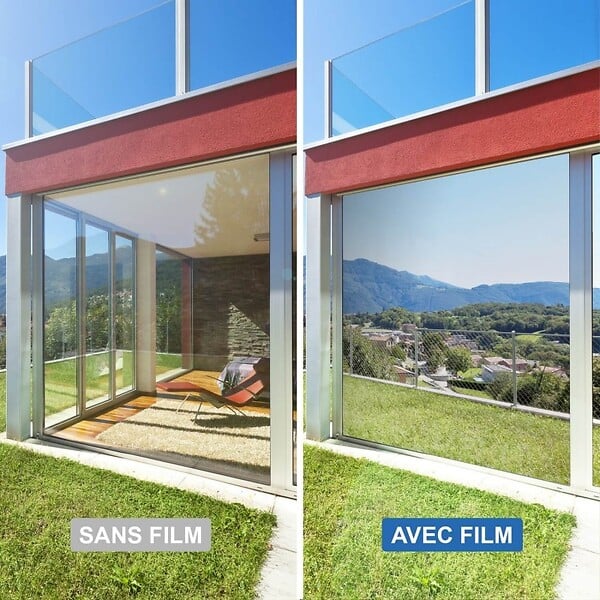 DIMEXACT - Film anti regard pour fenêtre à petit vitrage vis-à-vis proche - alu foncé - large