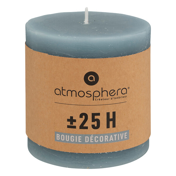 ATMOSPHERA - Bougie paraffine et coton Olia Bleu Orage 25h - large